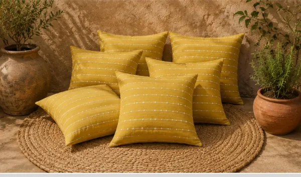 Pack_Of_5_-_Mustard_Yellow_Striped_Cotton_Cushion_Cover_Set