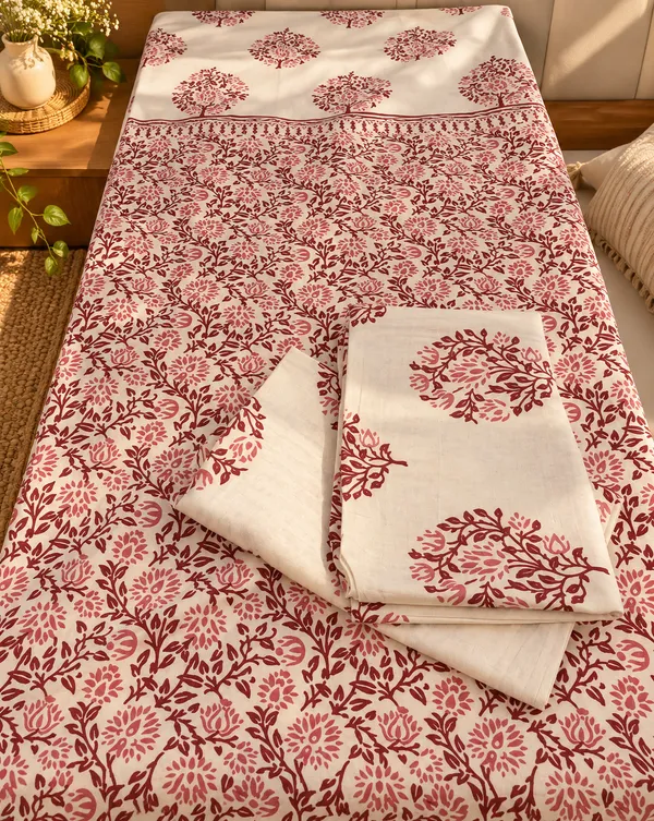 Pink_Cotton_Floral_Kingsize_Bedsheet_with_2_pillow_covers