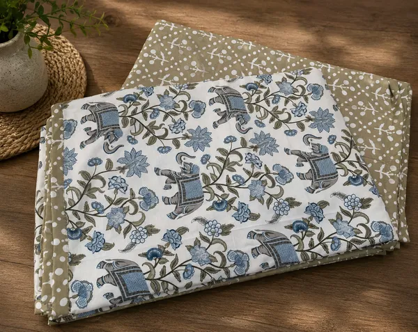 Grey_&_Blue_Floral_Print_Reversible_Ac_Comfortor_(_Dohar)-Single_Bed_Pair