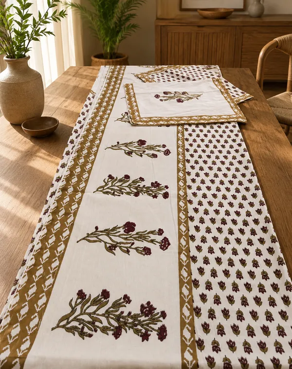 White_&_Brown_Cotton_Floral_Print_Kingsize_Bedsheet_with_2_Pillow_covers.