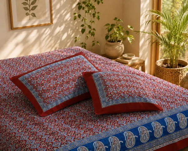 Blue_&_Yellow__Sanganeri_Print_Kingsize_Bedsheet_with_2_Pillow_covers.