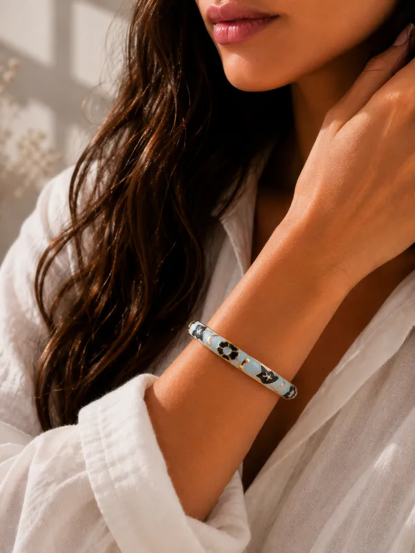 ORNIQUE_Midnight_Bloom_Bangle