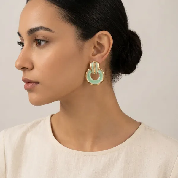 Green_And_Gold_Stainless_Steel_Premium_And_Elegant_Drop_Earrings_For_Women