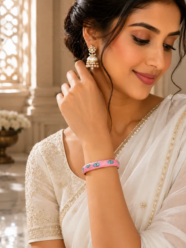 ORNIQUE_Pink_Nazar_Bangle