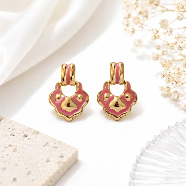 Gold_And_Pink_Stainless_Steel_Premium_And_Elegant_Drop_Earrings_For_Women