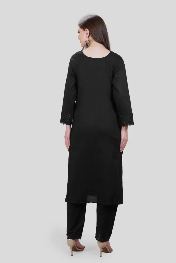 Black_Elegant_Design_Cotton_Suit_Set_For_Women
