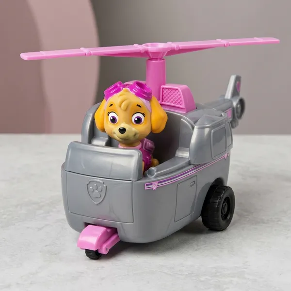 Paw_Patrol_Sky'S_Pink_And_Grey_Helicopter_Rescue_Vehicle_With_Figure