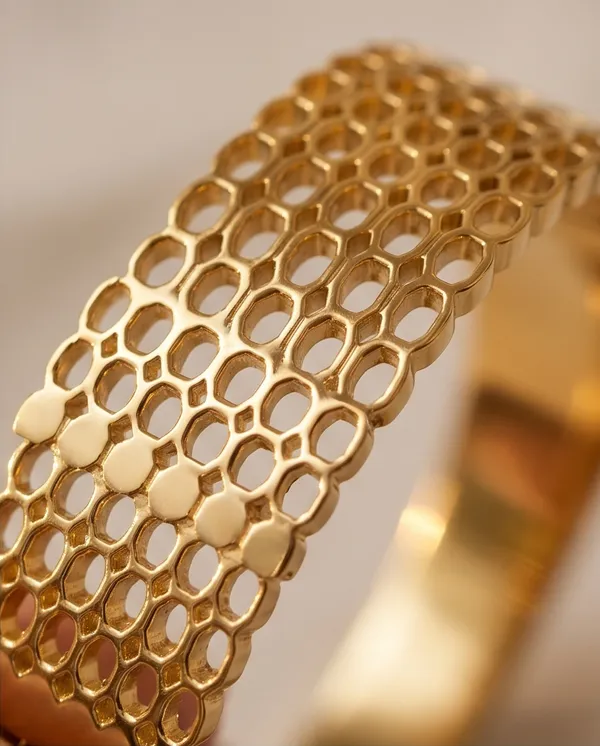 Gold_Honeycomb_Textured_Cuff_Bracelet