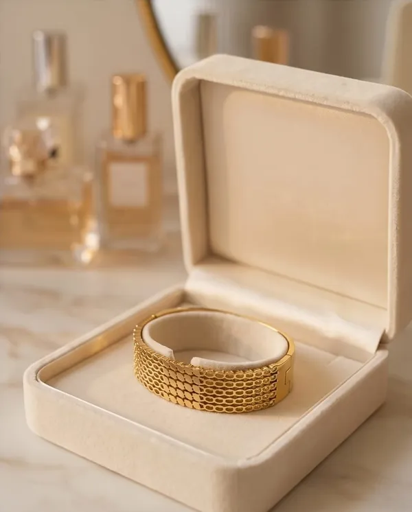 Gold_Honeycomb_Textured_Cuff_Bracelet