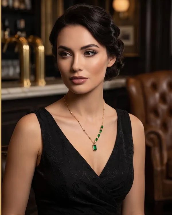 Gold_Plated_Emerald_Green_Stone_Necklace_For_Women