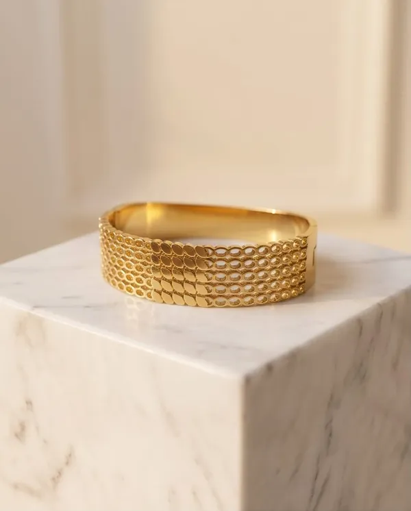 Gold_Honeycomb_Textured_Cuff_Bracelet