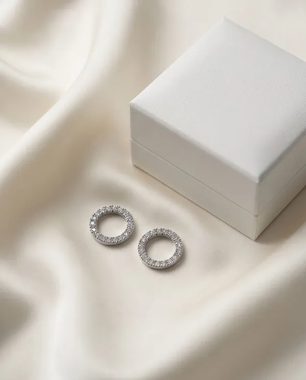Silver_Crystal_Embellished_Circle_Stud_Earrings_For_Women