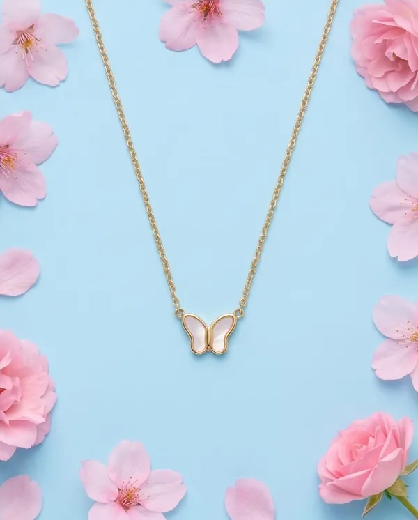 Gold_Plated_Mother_Of_Pearl_Butterfly_Pendant_Necklace