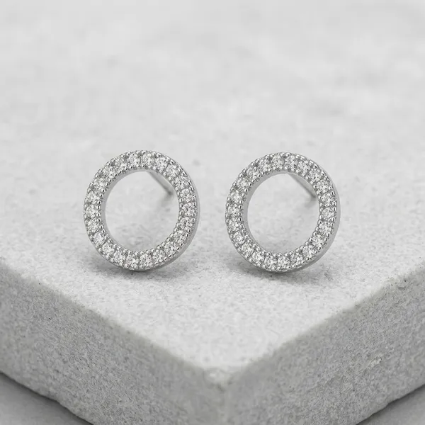 Silver_Crystal_Embellished_Circle_Stud_Earrings_For_Women