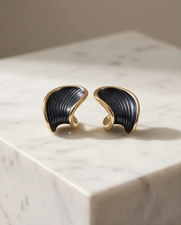 Elegant_Navy_blue_Teardrop_Wave_Earrings_For_Women
