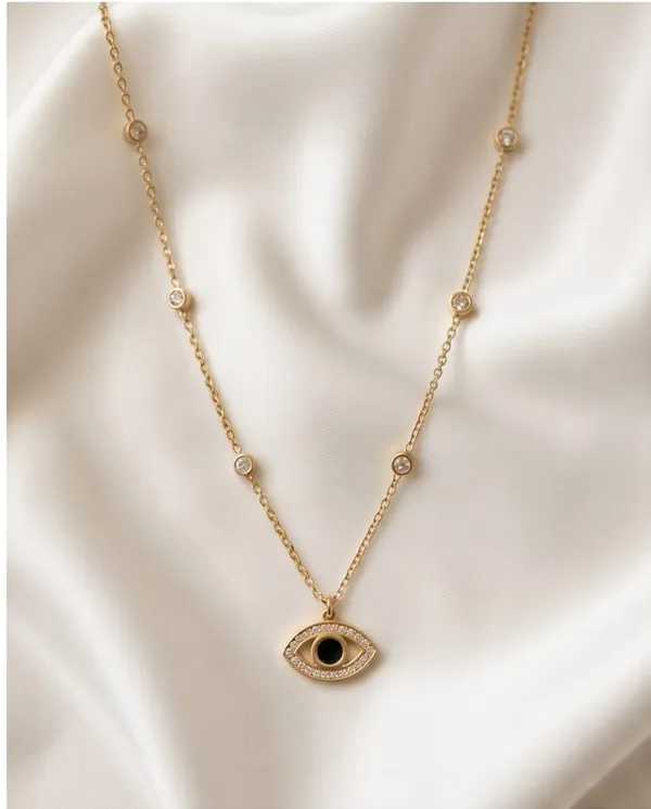 Gold_Plated_Evil_Eye_Pendant_Necklace_With_Bezel_Set_Stones