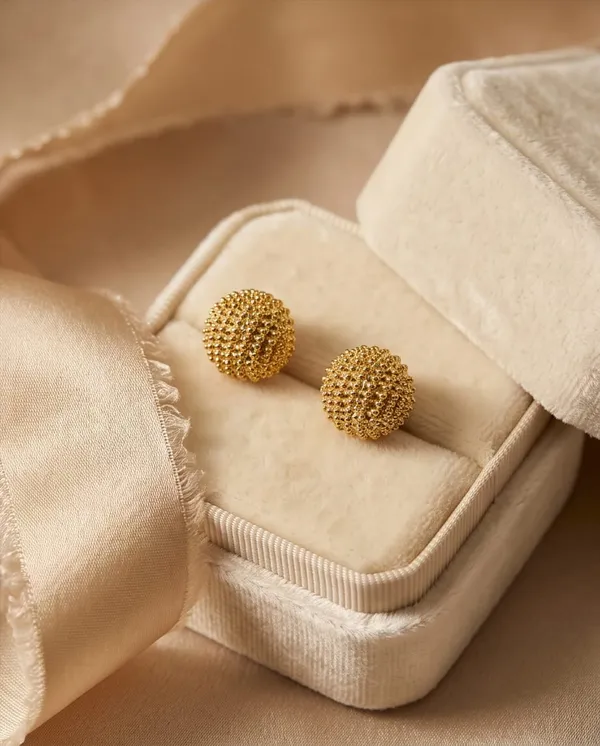 Gold_Plated_Round_Beaded_Stud_Earrings_For_Women