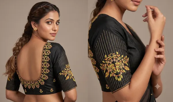 Golden_Floral_Embroidery_Design_Pattern_Blouse_For_Women