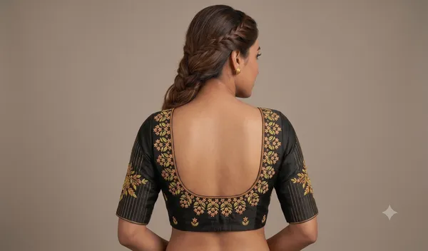 Golden_Floral_Embroidery_Design_Pattern_Blouse_For_Women