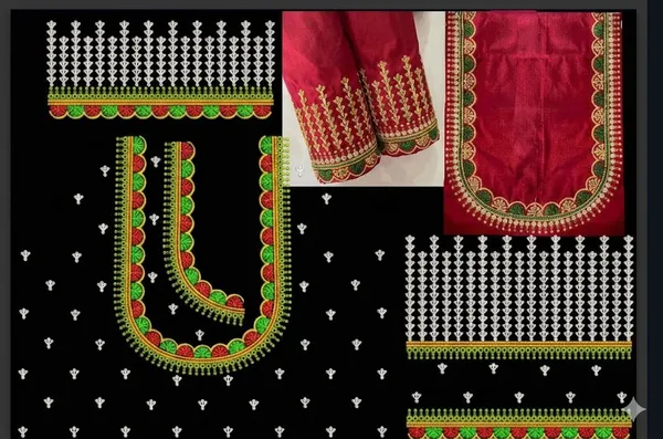 Red_Pattu_Fabric_Embroidered_unstitched_Blouse_For_Women