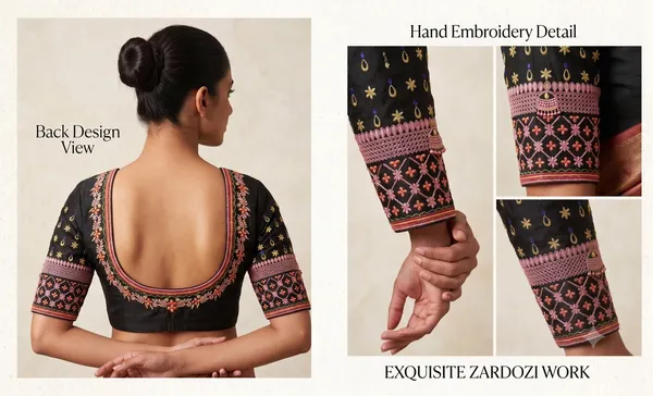 Black_Pattu_Fabric_Embroidered_unstitched_Blouse_For_Women