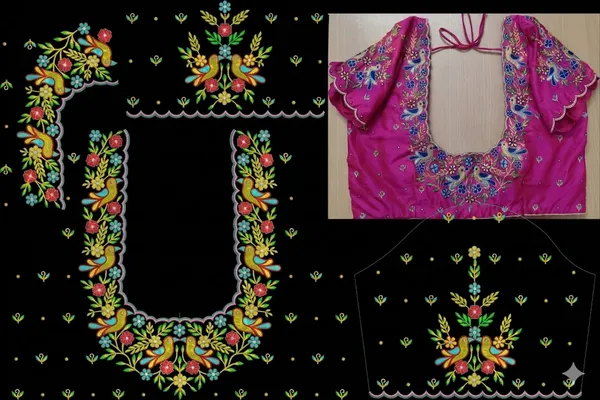 Pink_Embroidered_Floral_Fabric_Pink_unstitched_Blouse_Piece