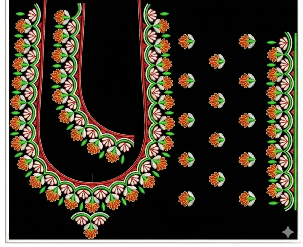 Black_Pattu_Fabric_Floral_Embroidered_Unstitched_Blouse_For_Women