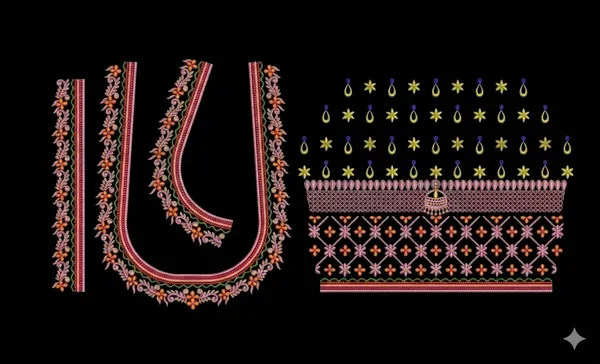 Black_Pattu_Fabric_Embroidered_unstitched_Blouse_For_Women