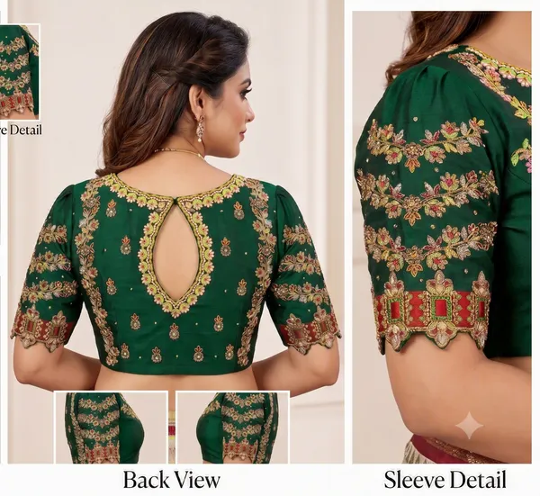 Green_Traditional_Embellished_Bridal_embroidered_unstitched_Blouse_For_Women