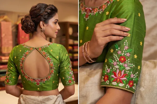 Green_Embroidered_Unstitched_Fabric_Blouse_With_Floral_Border_Work
