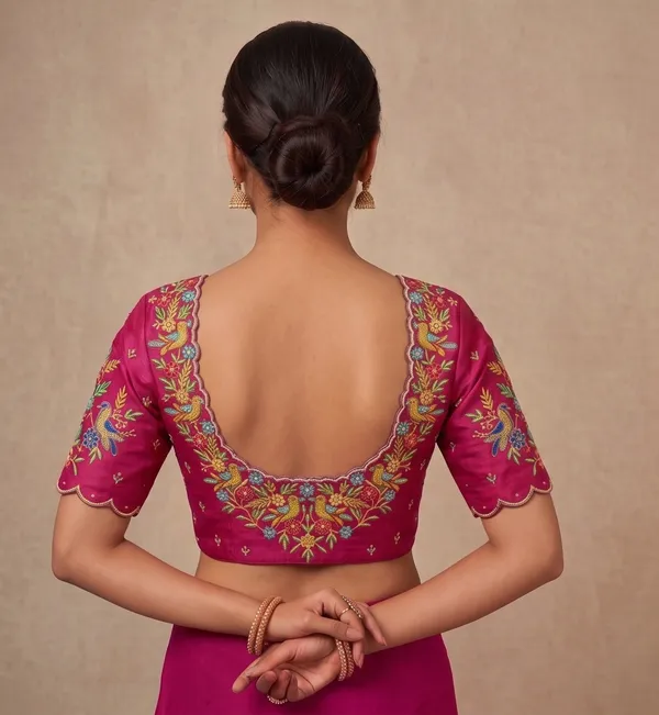Pink_Silk_Embroidered_Floral_Blouse_Piece_unstitched_For_Women