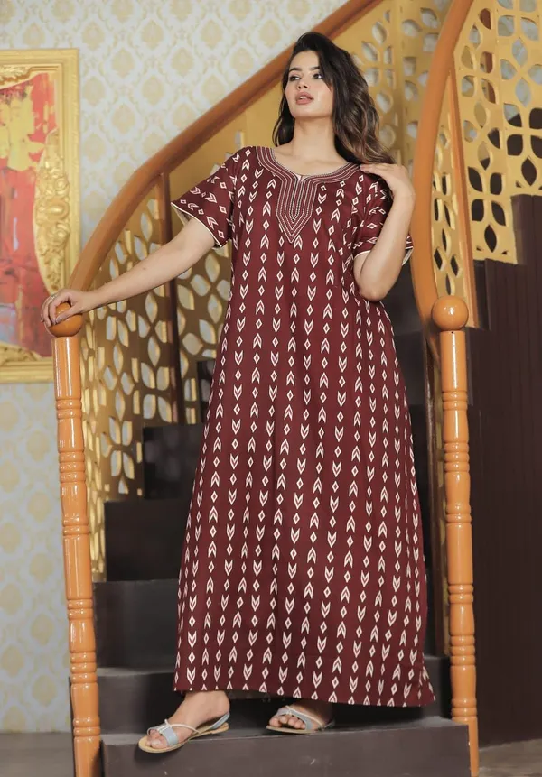 Mik_&_Misha_Womens_Cotton_Block_Print_Maxi_Nightgown