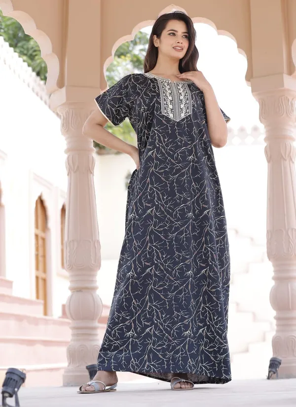 Mik_&_Misha_Womens_Cotton_Block_Print_Maxi_Nighty