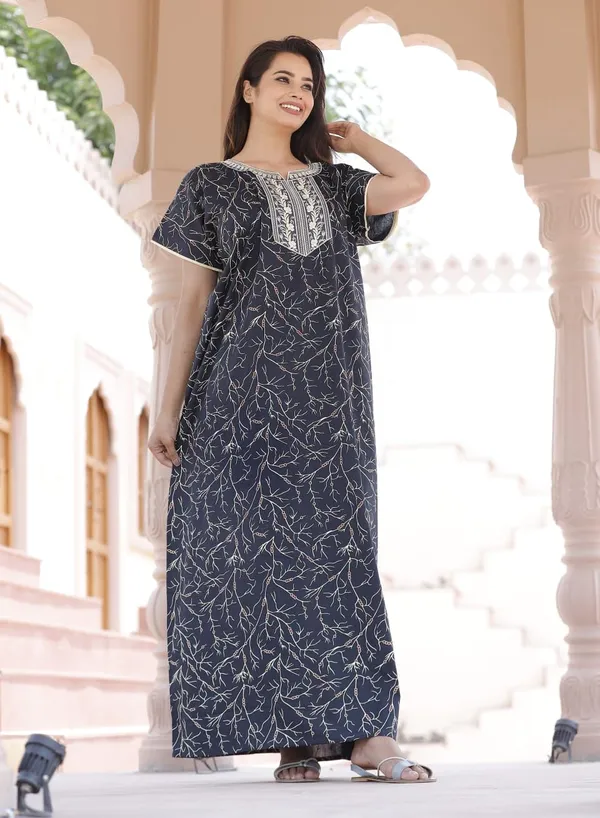 Mik_&_Misha_Womens_Cotton_Block_Print_Maxi_Nighty