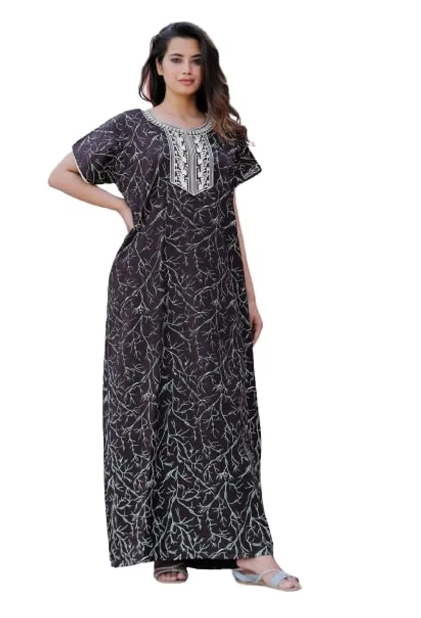 Mik_&_Misha_Womens_Cotton_Block_Print_Maxi_Nighty