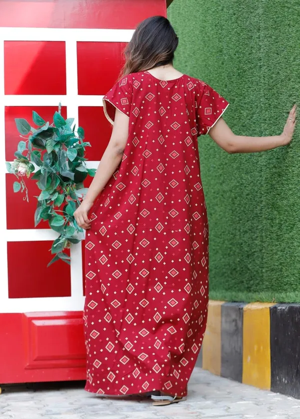 Mik_&_Misha_Womens_Cotton_Block_Print_Maxi_Nighty_Gown