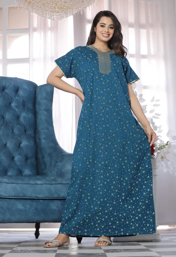 Mik_&_Misha_Womens_Cotton_Block_Print_Maxi_Nighty