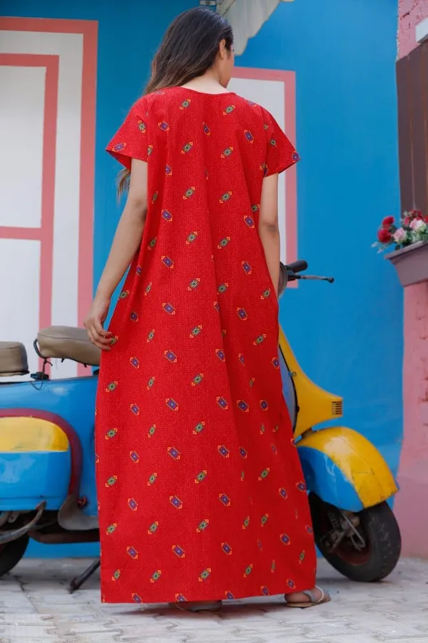 Mik_&_Misha_Womens_Cotton_Block_Print_Maxi_Nighty