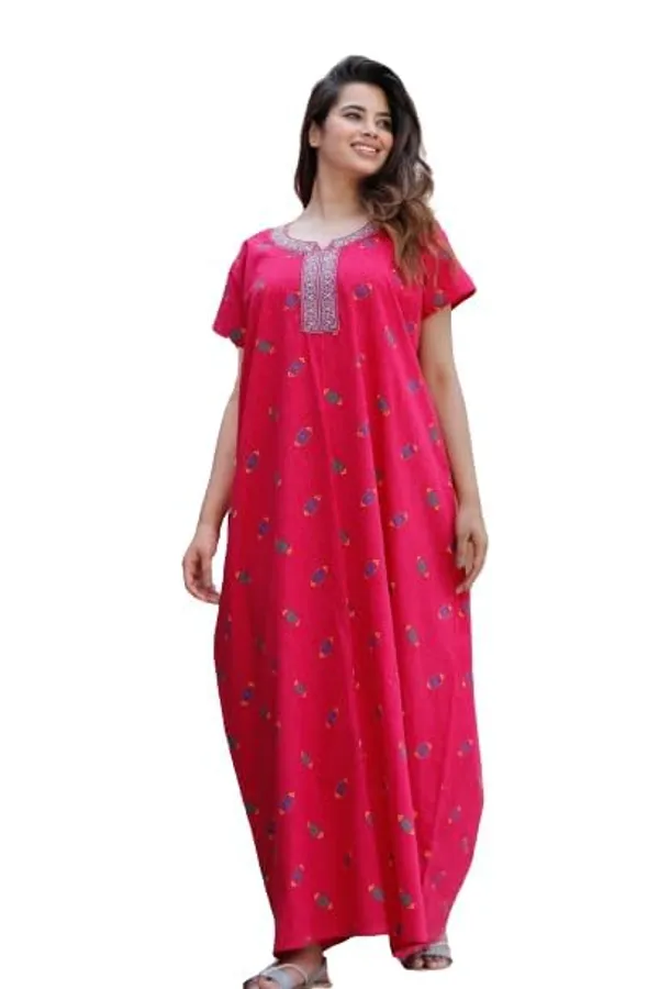 Mik_&_Misha_Womens_Cotton_Block_Print_Maxi_Nighty