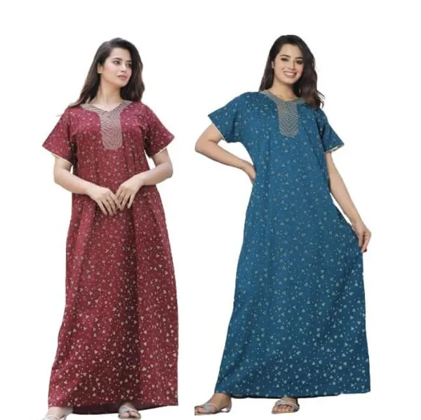 Mik_&_Misha_Womens_Cotton_Block_Print_Maxi_Nighty