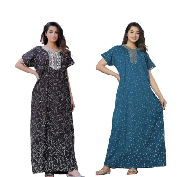 Mik_&_Misha_Womens_Cotton_Block_Print_Maxi_Nighty