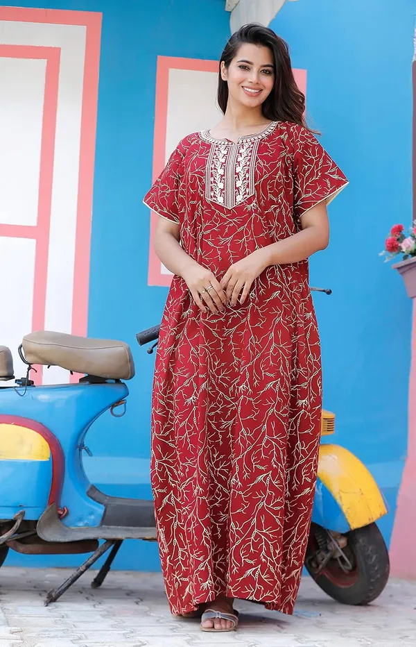 Mik_&_Misha_Womens_Cotton_Block_Print_Nighty