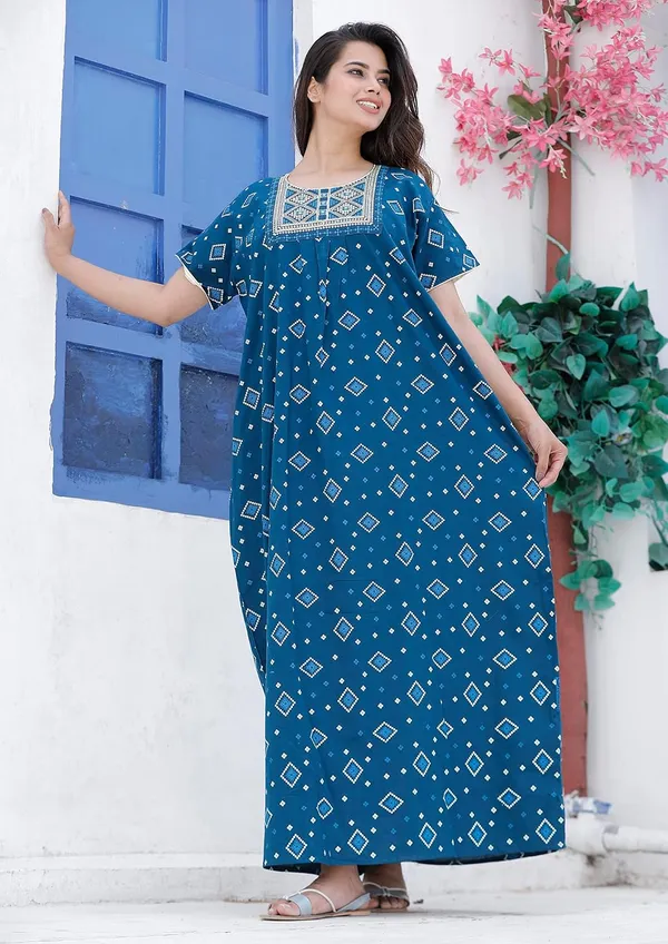 Mik_&_Misha_Womens_Cotton_Block_Print_Maxi_Nighty
