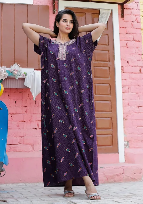 Mik_&_Misha_Women_Cotton_Block_Print_Nighty