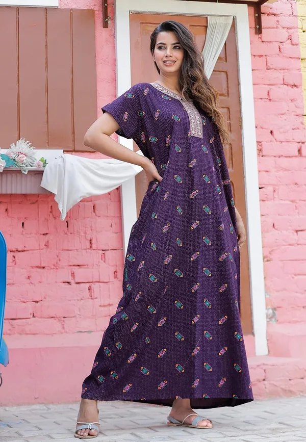 Mik_&_Misha_Women_Cotton_Block_Print_Nighty