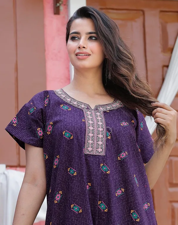 Mik_&_Misha_Women_Cotton_Block_Print_Nighty