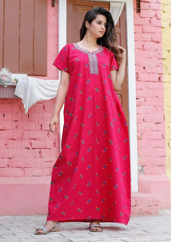 Mik_&_Misha_Womens_Cotton_Block_Print_Nighty