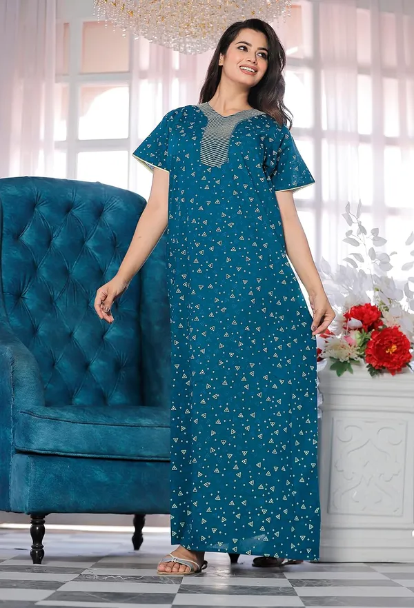 Mik_&_Misha_Womens_Cotton_Block_Print_Maxi_Nighty