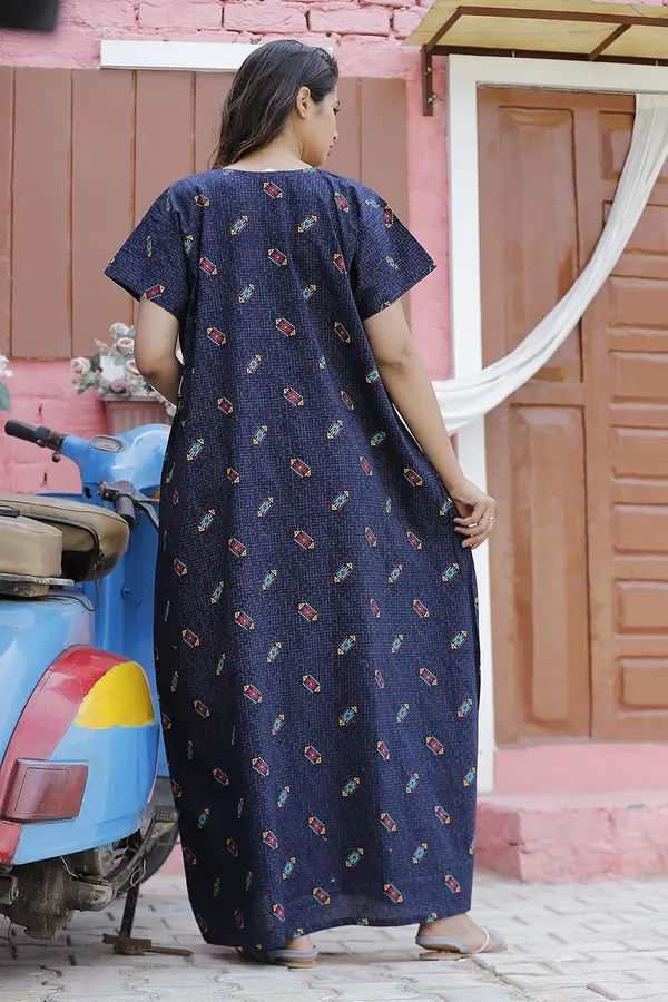 Mik_&_Misha_Womens_Cotton_Block_Print_Maxi_Nighty