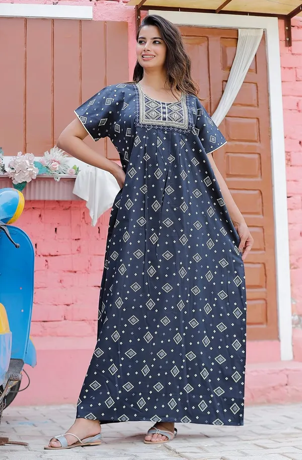 Mik_&_Misha_Womens_Cotton_Block_Print_Nighty